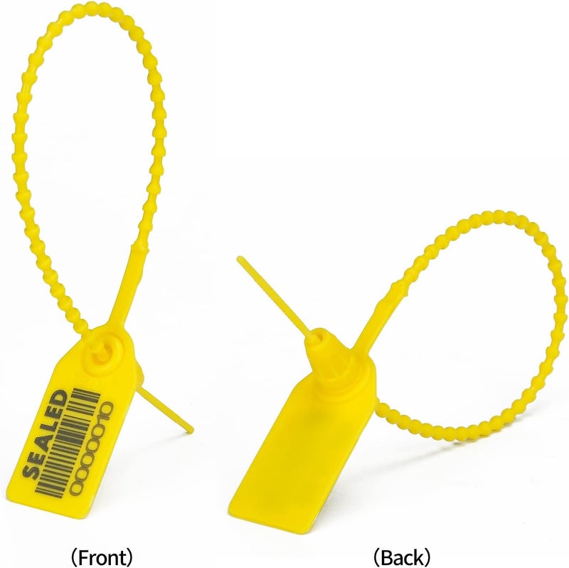 LeadSeals 500 Yellow Plastic Barcode Seals, Numberd Plastic Tamper Seals Security Tags, Pull-Tite Safety Zip Ties, Tamper Proof Tags Plasic Locks for Fire Extinguishers - Image 2